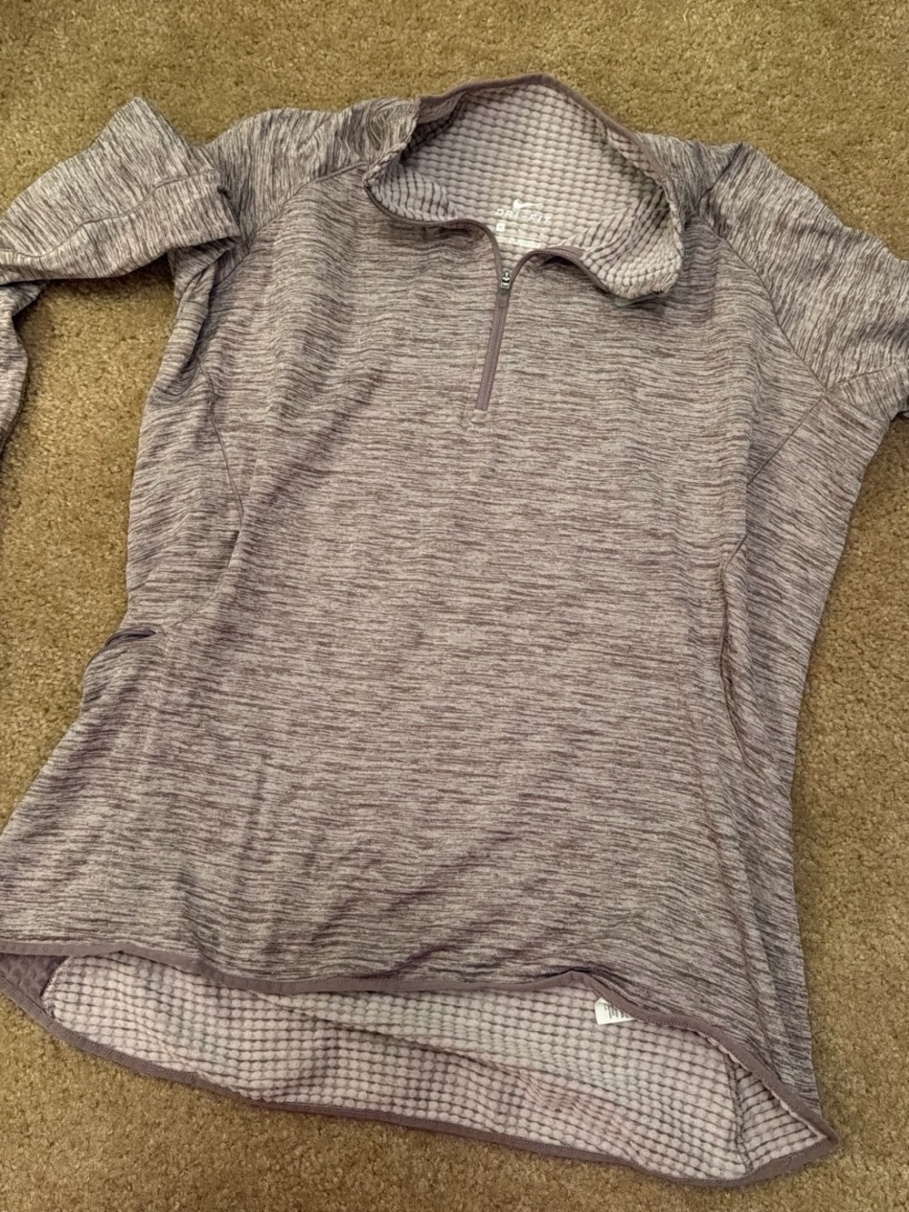 Nike Heathered Quarter-Zip Pullover - Lavender Gray